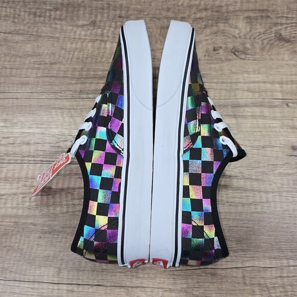 VANS Authentic Iridiscent Checkerboard Women's Sz 6.5 Black Multicolor Shoes NEW - Picture 6 of 9